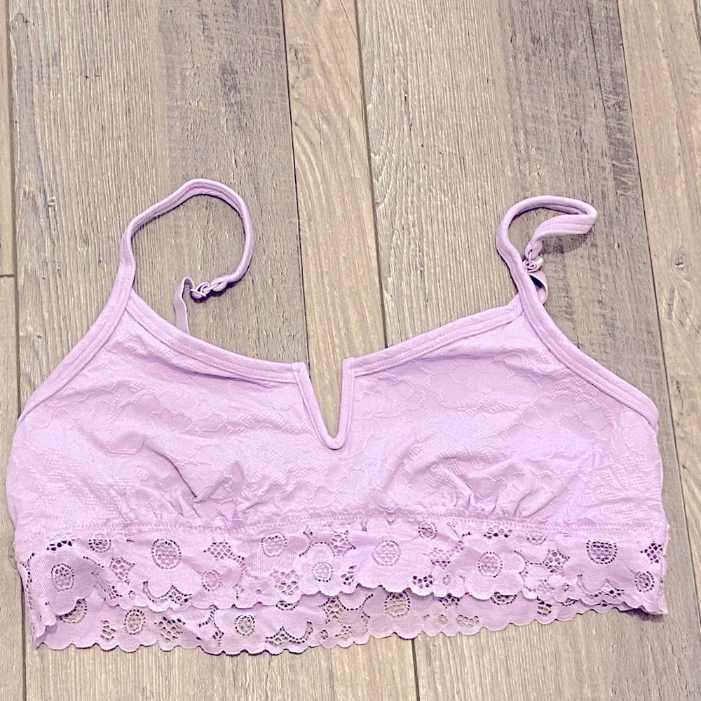 Aerie Lace Trim Lavender Bralette